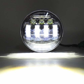 5-3/4 5.75 LED-Scheinwerfer mit weißem DRL-Fahrscheinwerfer Universal-Motorradscheinwerfer LED-Fahrlicht für Harley Davidson Sportster Iron 883 Dyna Indian Scout - 2