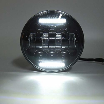 5-3/4 5.75 LED-Scheinwerfer mit weißem DRL-Fahrscheinwerfer Universal-Motorradscheinwerfer LED-Fahrlicht für Harley Davidson Sportster Iron 883 Dyna Indian Scout - 4