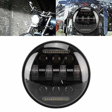 5-3/4 5.75 LED-Scheinwerfer mit weißem DRL-Fahrscheinwerfer Universal-Motorradscheinwerfer LED-Fahrlicht für Harley Davidson Sportster Iron 883 Dyna Indian Scout - 5