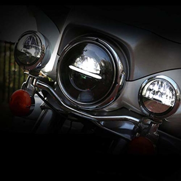 5.75 '' LED Projektions Scheinwerfer für Harley Davidson Sportster Dyna Nightster Wide Glide Street Bob Night Rod usw. 5 3/4 Zoll Runder Motorrad Scheinwerfer mit Tagfahrlicht (Schwarz) - 2