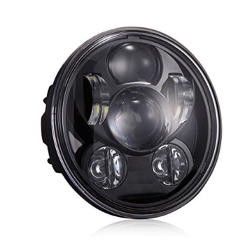 Di&Mi 5-3/4"5.75" Runde LED-Projektion Daymaker Scheinwerfer für Harley Davidson Motorräder Schwarz - 1