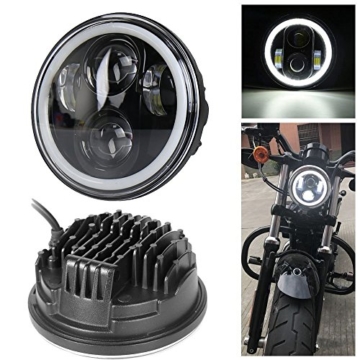 'Neue Typ 5.75 5 3/4 Zoll LED Scheinwerfer Engel Augen für Halo Motorrad (ein Jahr Garantie) - 1