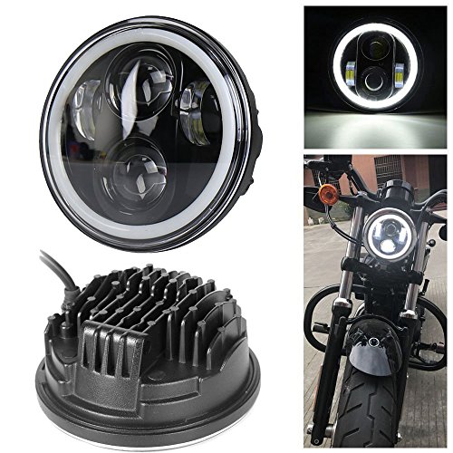 5-3/4 5.75 LED Motorrad Hi/Lo Scheinwerfer mit weißem DRL Für Harley  E-Geprüft
