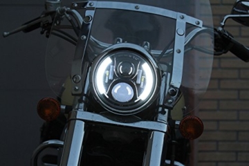 VOLL LED Abblendlicht Fernlicht Standlicht Scheinwerfer Hauptscheinwerfer Schwarz 7 Zoll - 3